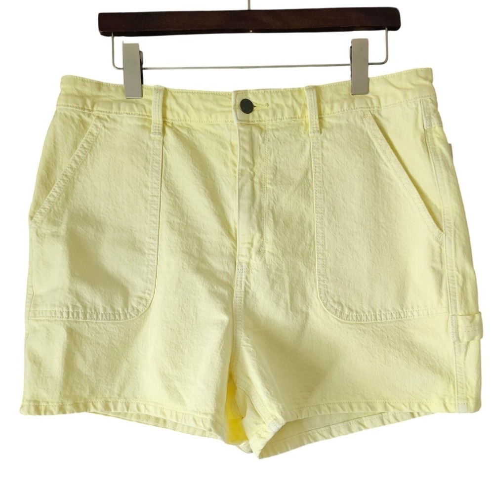 Universal Thread‎ Women's Yellow High Rise Midi Retro Utility Shorts 14/32 NWT
